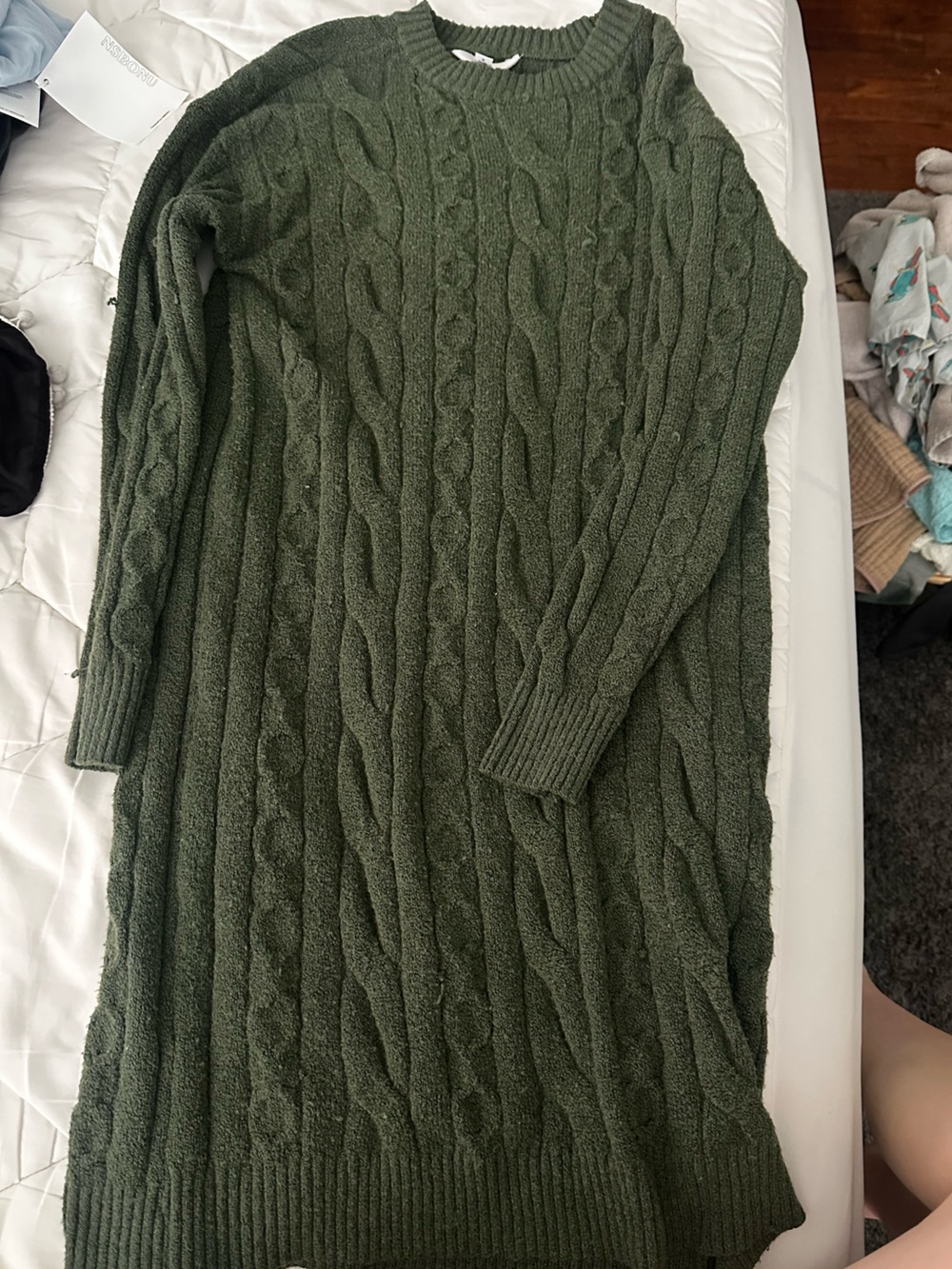 Time and Tru Olive Ribbed Knit Sweater